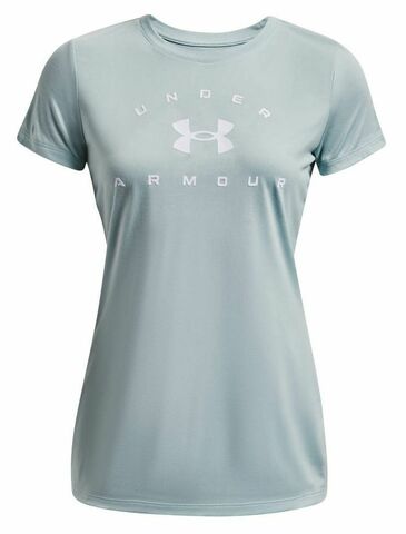 Женская теннисная футболка Under Armour Women's UA Tech™ Solid Logo Arch Short Sleeve - breaker blue/white