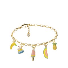 Браслет из латуни с подвесками "Диета", gold