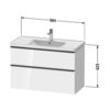 DE435601818 Duravit D-Neo Тумбочка подвесная, 984x452хh625 мм, 2 ящика, цвет: Белый матовый (для раковины 236710)