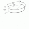 Geberit VariForm Раковина с установкой на столешницу эллиптической формы, 60х45 см, с отв. под смеситель, без отв. перелива