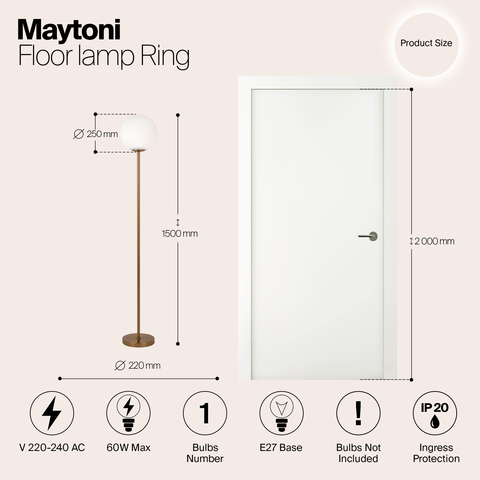 Напольный светильник Maytoni Ring MOD013FL-01BS
