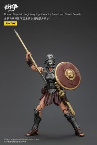 Фигурка Легионер Женщина Легкой Пехоты с Мечом и Щитом масштаб 1/18 Roman Republic JoyToy