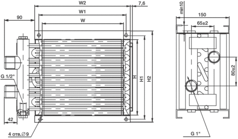 Водяной нагреватель Shuft WHC 150x150-2