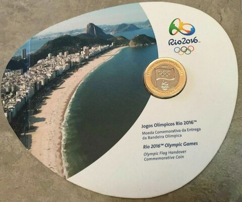 1 реал  Вручение олимпийского флага 2016 год (в официальном буклете)
