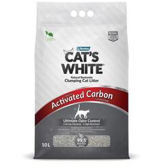 Cat's White Activated Carbon комкующийся наполнитель с активированным углем для кошачьего туалет 10л