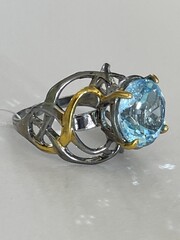Шапель-топаз (серебряное кольцо с позолотой)