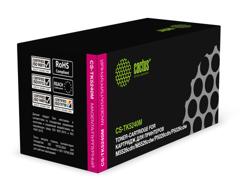 Картридж лазерный Cactus CS-TK5240M TK-5240M пурпурный (3000стр.) для Kyocera Ecosys M5526cdn, M5526cdw, P5026cdn, P5026cdw