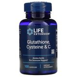 Глутатион, Цистеин и Витамин С, Glutathione, Cysteine & C, Life Extension, 100 капсул 1