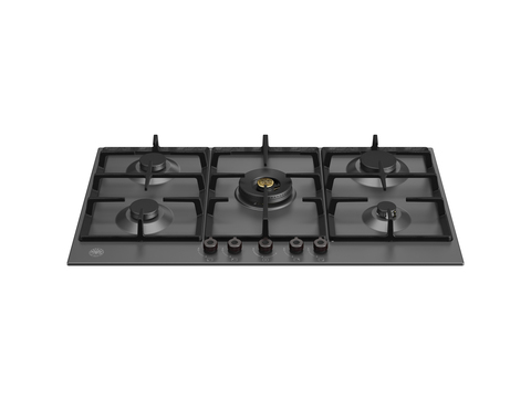 Встраиваемая газовая варочная панель Bertazzoni, конфорка dual wok в центре, 90 см Черный матовый