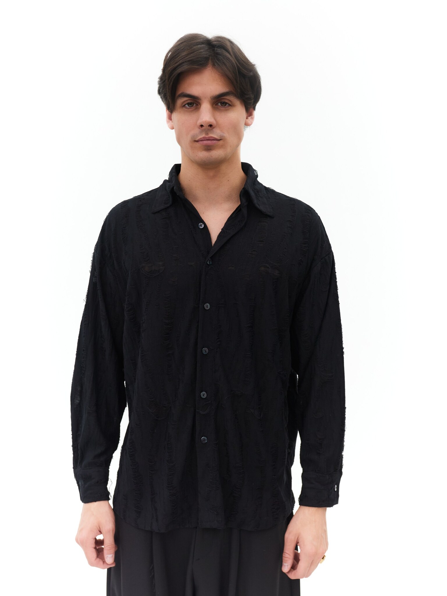 Рубашка мужская ENOC с перфорацией (черный)