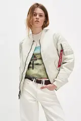 Бомбер Alpha Industries MA-1 W Dune White (Белый)