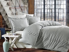 Комплект постельного белья DANTELA VITA сатин с вышивкой 2 спальный (Евро) ELINA фото 1