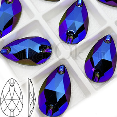 Стразы пришивные стеклянные Drop Jet Shimmer, Капля Джет Шиммер сияющий черный на StrazOK.ru