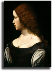 Репродукция "Леонардо Да Винчи - Портрет молодой женщины"