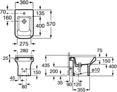 БИДЕ НАПОЛЬНОЕ ROCA DAMA-N