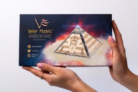 Шкатулка «Секреты Египта» от Veter Models - Пластиково деревянная механическая модель, 3D пазл