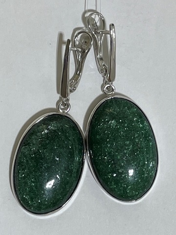 Авантюрин  (серьги из серебра)