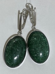 Авантюрин  (серьги из серебра)