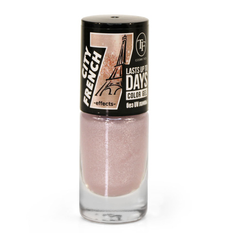 TF Лак для ногтей COLOR GEL CITY FRENCH тон 363 Nude glitter/Нюдовый с шиммером 8мл