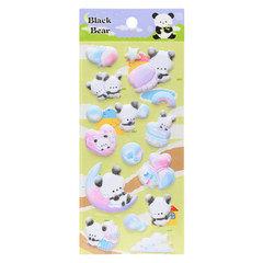 Наклейки стикеры Basir, серия "Панды", размер 22.5*9.5 см, 16 стикеров