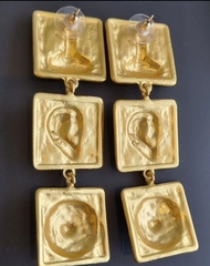 Длинные серьги ANATOMI в стиле Schiaparelli с подвесками квадратами