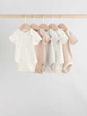 Боди с коротким рукавом для малышей Next AN5-397, 5 шт., Серый, Бежевый