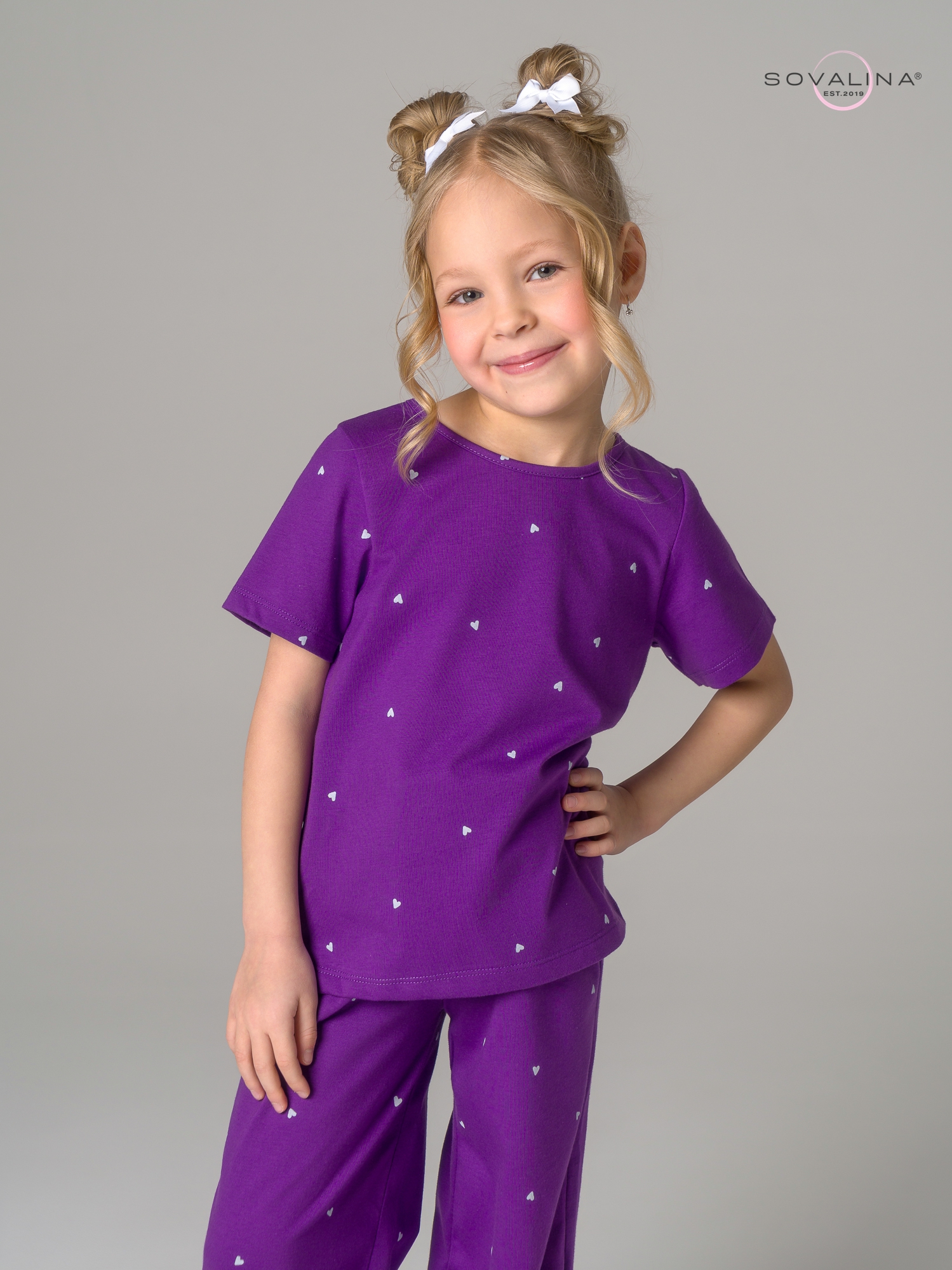 Костюм Лето сердечки фиолет