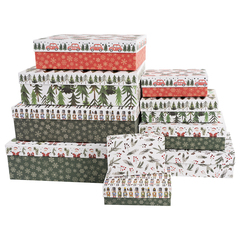 Коробка одиночная, Прямоугольник, Новогодняя пора, Ассорти, Металлик, 14,5*10*5 см, 1 шт.