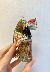 Ёлочная игрушка Баба Яга мухомор VIP