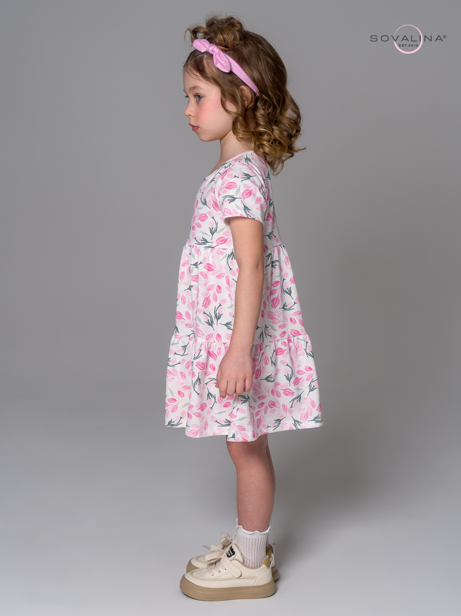 Платье Тия розовые тюльпанчики