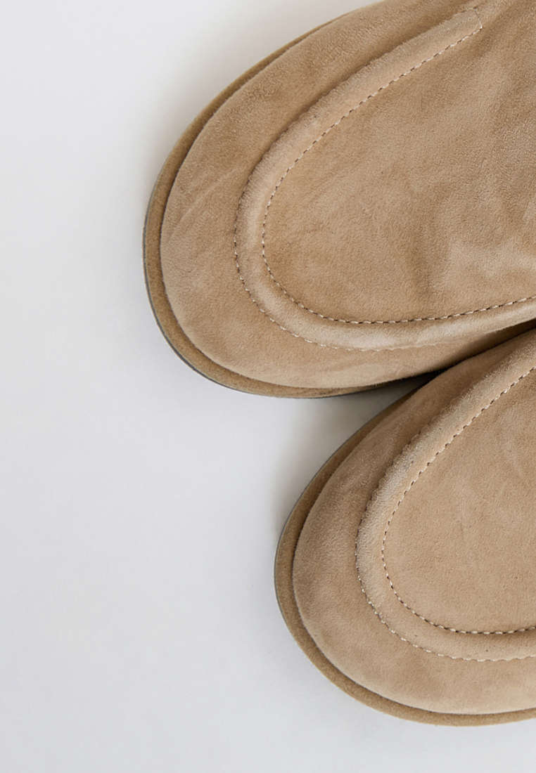 Лоферы из замши, светло-бежевый