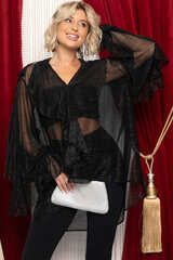 Блуза Диантус (черная) Б14748-39М LT Collection