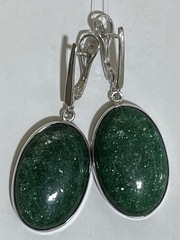 Авантюрин  (серьги из серебра)