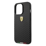 Карбоновый чехол Ferrari для iPhone 12, 12 Pro (Черный)