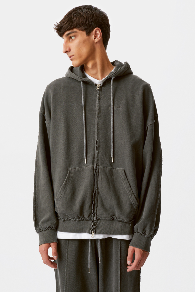 Графитовое zip худи The Puh