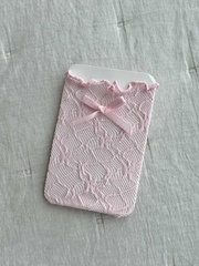 Гольфы кружевные с бантиком, Розовый