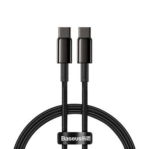 USB дата-кабель Baseus Tungsten Gold Fast Charging cable Type-C to Type-C 100W (20V-5A ) (CATWJ-01) 1м Черный