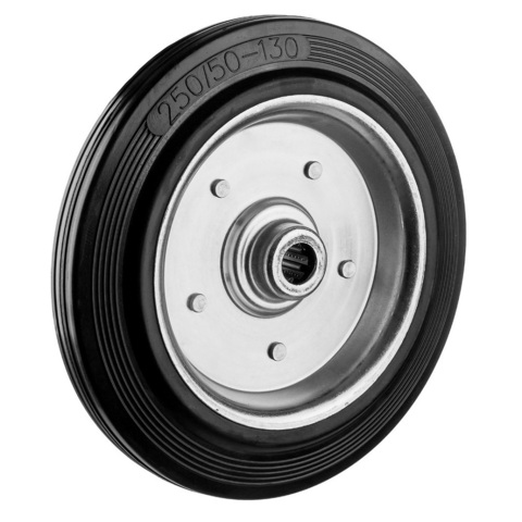 ЗУБР d 250 мм, г/п 210 кг, игольчатый подшипник, резина/металл, колесо, Профессионал (30936-250)