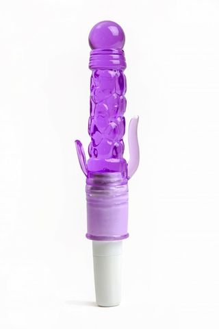 Фиолетовый вибратор с дополнительными отростками - 21 см. - 4sexdreaM 47471