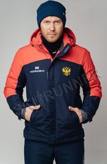 Премиальная теплая лыжная куртка Nordski Mount Dark Blue-Red мужская