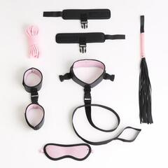 Черно-розовый эротический набор из 7 предметов - 