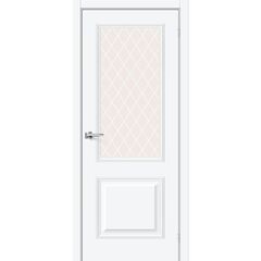 Купить Межкомнатная дверь ПЭТ Классик-13 White Silk остеклённая