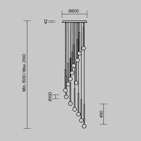 Подвесной светодиодный светильник Maytoni Bubble dream MOD383PL-L40BBS3K