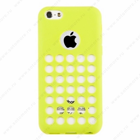 Накладка силиконовый TPU для Apple iPhone 5C с перфорацией зеленый