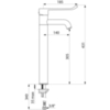 Delabie 2565T3EP Смеситель EP с высоким фиксированным  изливом В.305 Д.160, гигиенический рычаг