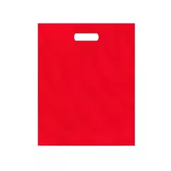 Красный полиэтиленовый пакет с вырубной ручкой 20*30+3см 80мкм