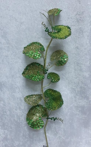 Веточка с овальными листьями 76см ChristmasDeLuxe premium collection зеленая