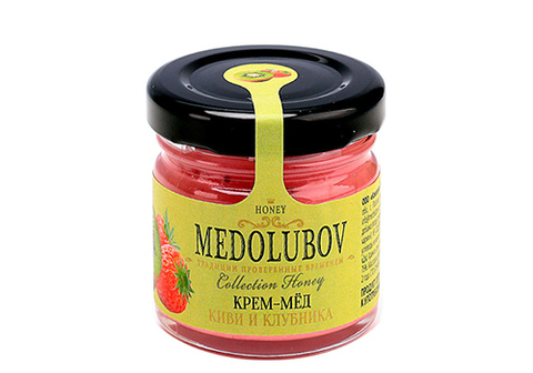 Крем-мед "Медолюбов" с киви и клубникой, 40г