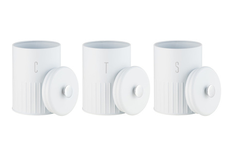 Набор банок для сыпучих продуктов 3шт 1.45л Maxwell&Williams Astor белый