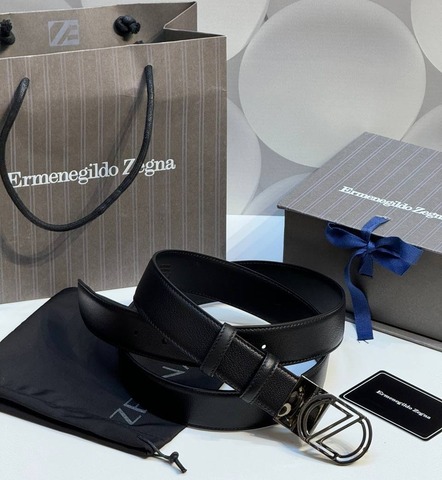 Двусторонний мужской ремень ZEGNA, 3,5 мм, чёрный